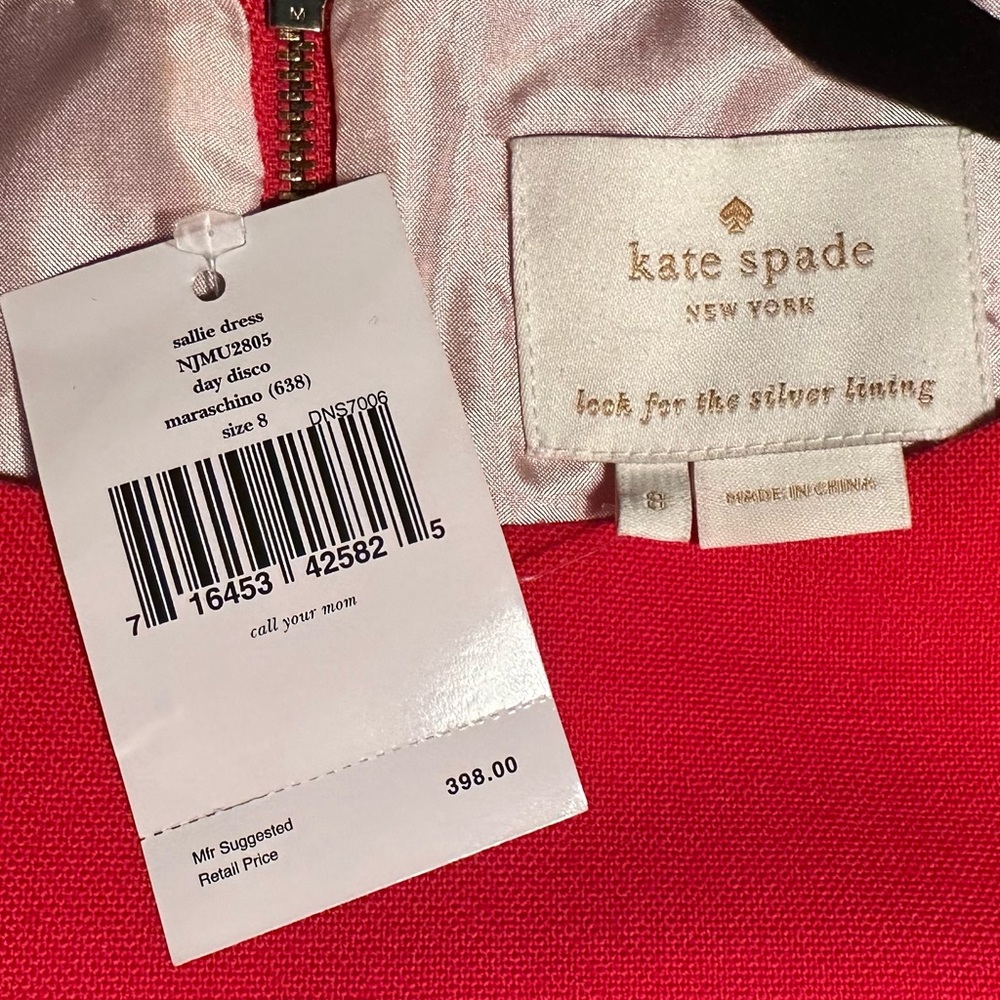 KATE SPADE Maraschino Red Sallie Shift Dress Sz 8 Medium Christmas Holiday Party - Picture 8 of 8